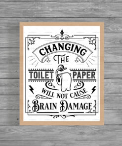 Changing The Toilet Paper Funny Humour Home Print