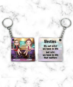 Personalised Besties Friends Character Keyring