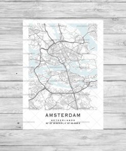 Country City Map Poster Print Frame or Instant Digital Download