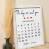 Personalised Memorable Date Calendar Anniversary Print Frame