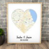 Personalised Couples Map Anniversary Word Art Print Frame