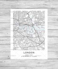 Country City Map Poster Print Frame or Instant Digital Download