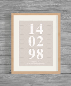 Personalised Special Date Anniversary Word Art Print Frame