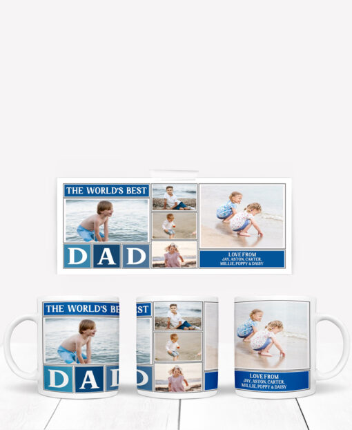 Dad Personalised Photo Collage Mug