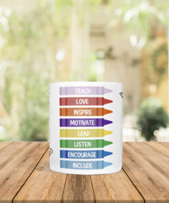 Personalised Rainbow Teacher Mug Cup End of Term Gift