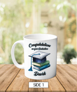 Personalised Graduation Congratulations Mug Cup Gift Blue