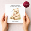 Daddy & Baby Bear Personalised Greetings Card (Pink)