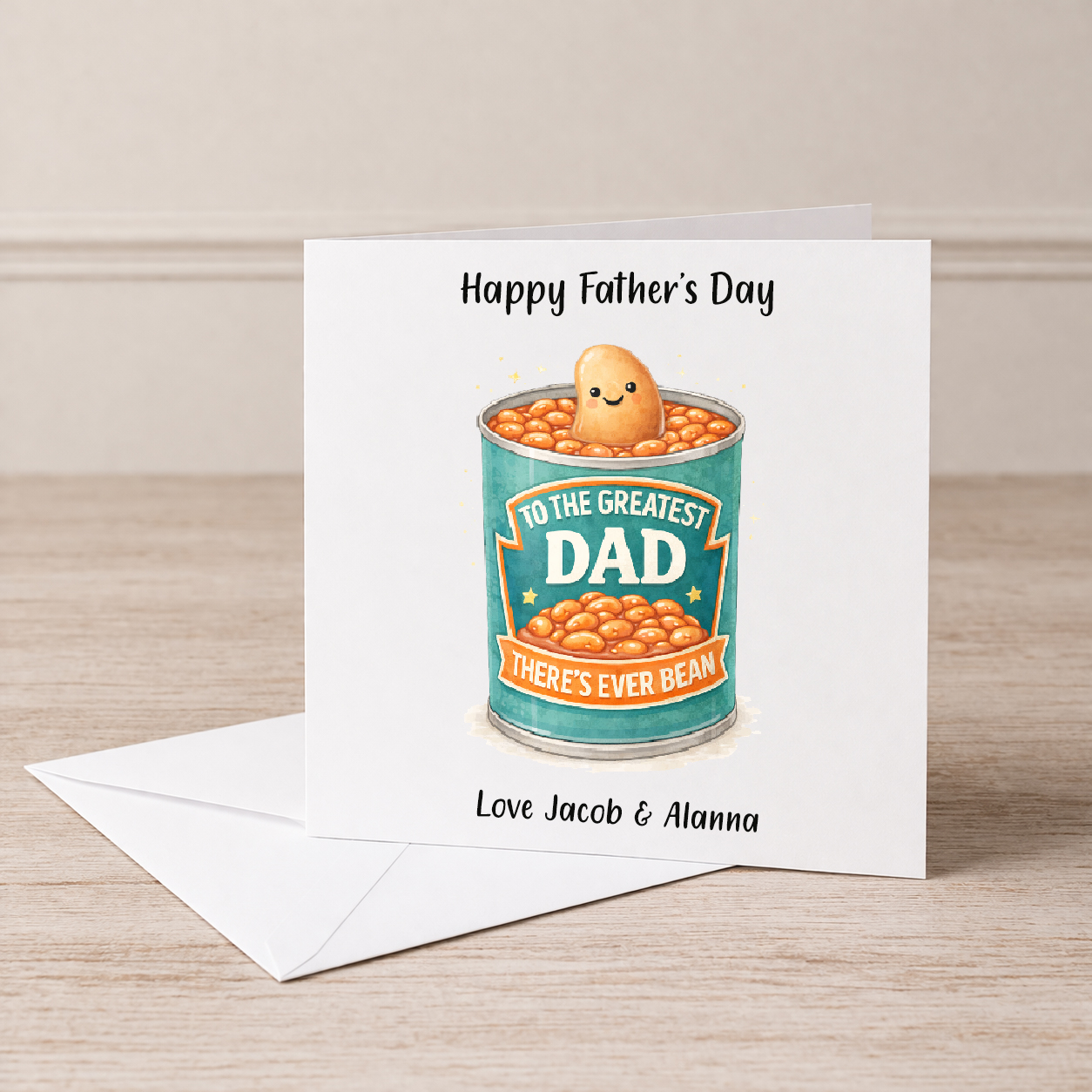 Personalised “Human Bean” Father's Day Greeting Card