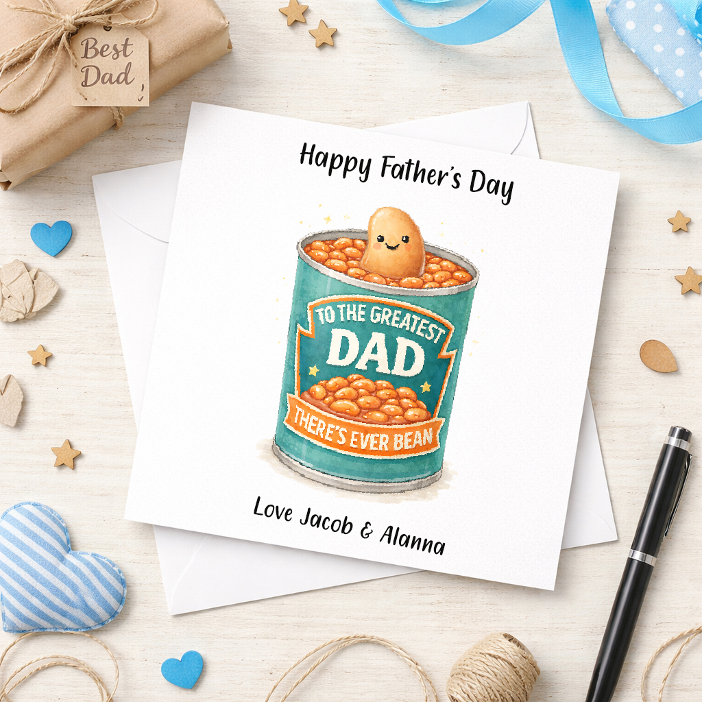 Personalised “Human Bean” Father's Day Greeting Card