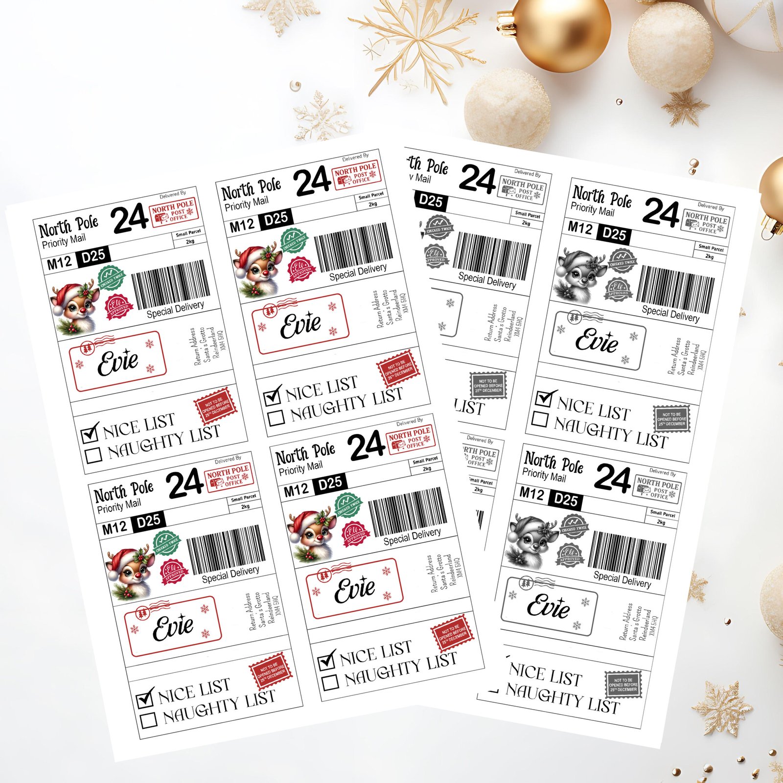 Personalised Christmas Label Stickers for Parcels or Larger Gifts - Image 2