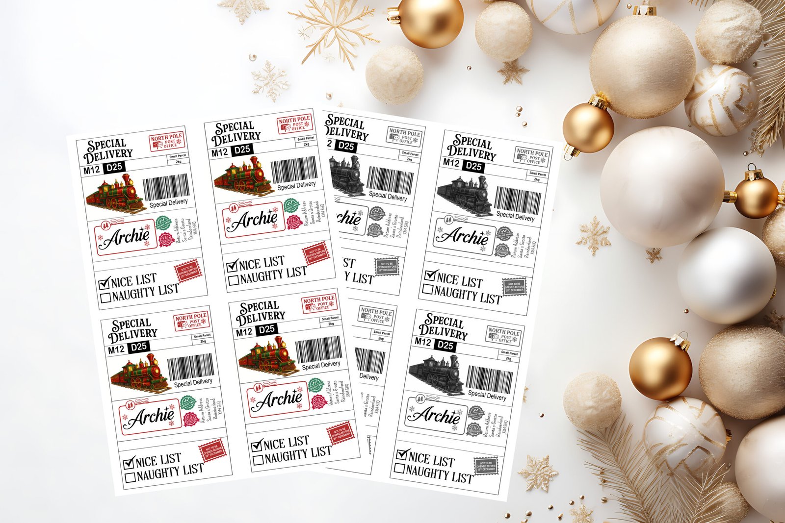 Personalised Christmas Label Stickers for Parcels or Larger Gifts - Image 4