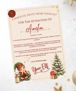 Make Christmas magical with a personalised Letter from Your Elf! Featuring your child’s name, festive design and a choice of red or gold envelope.