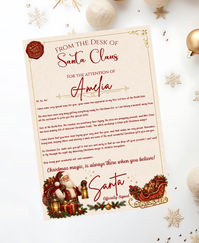 Letter from Santa Personalised with your Name
