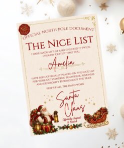Santa's Nice List Certificate Personalised with your Name