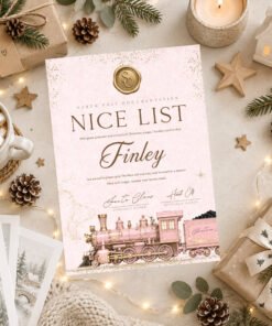 Santa's Nice List Certificate Train Design Personalised with your Name - Image 3
